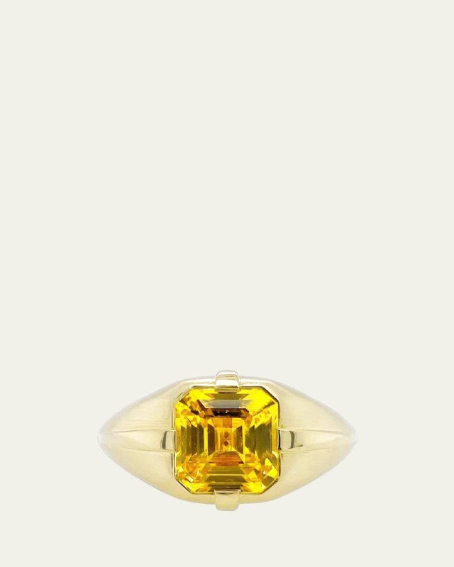18K Gold Ring with Yellow Sapphire